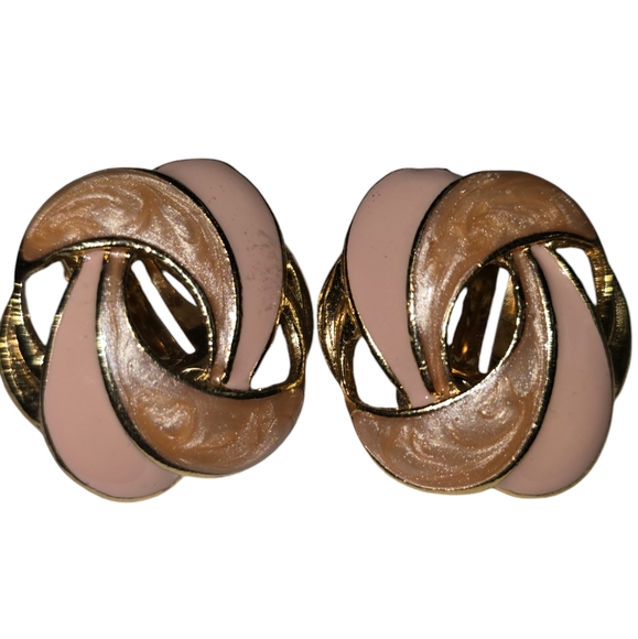 Vintage Rose Gold Toned Clip Earrings - Picture 3 of 3